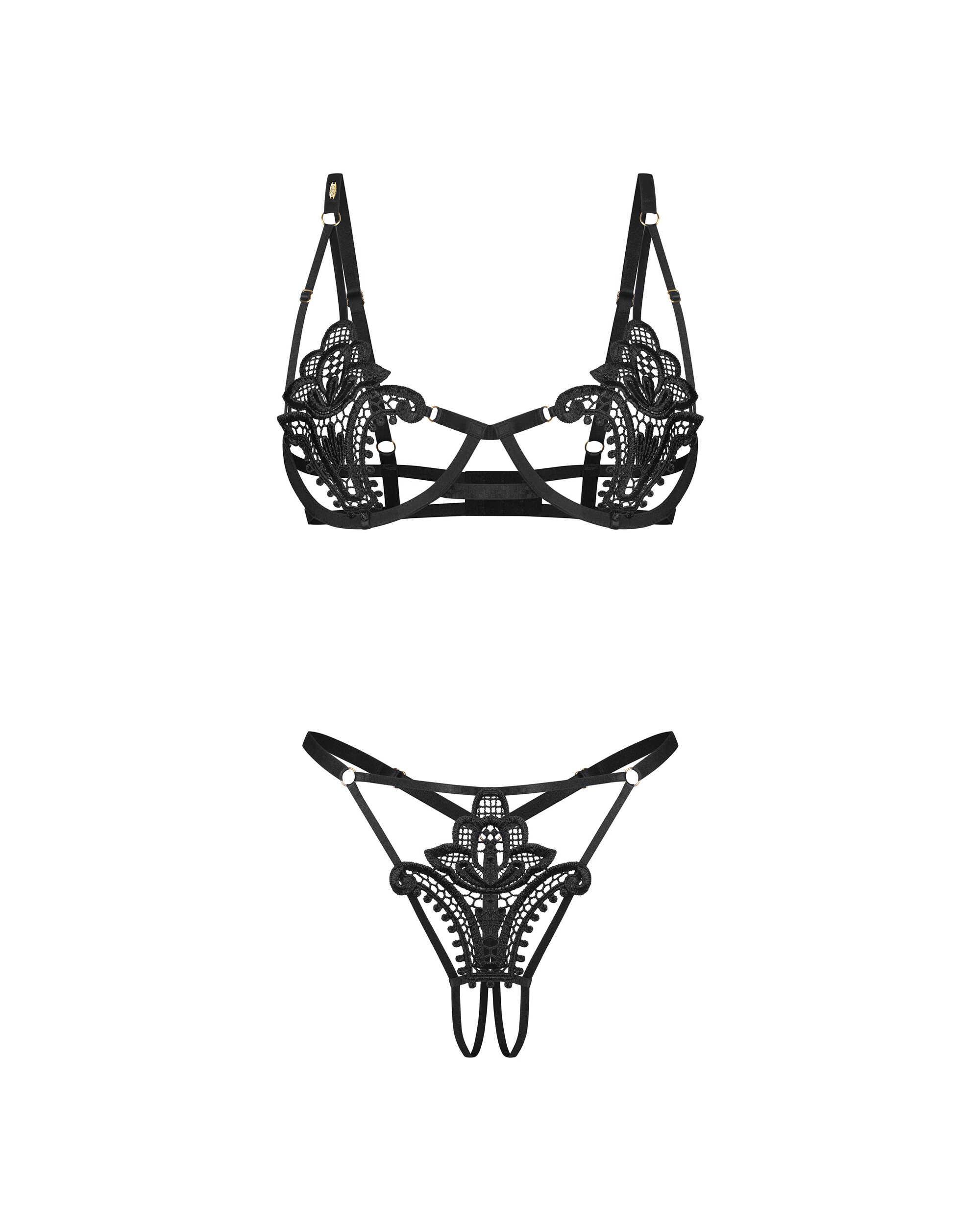 Luise Sublim ensemble ouvert 2 pièces – Noir
