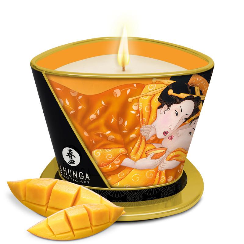 Bougie de massage lueur et caresses – Mangue