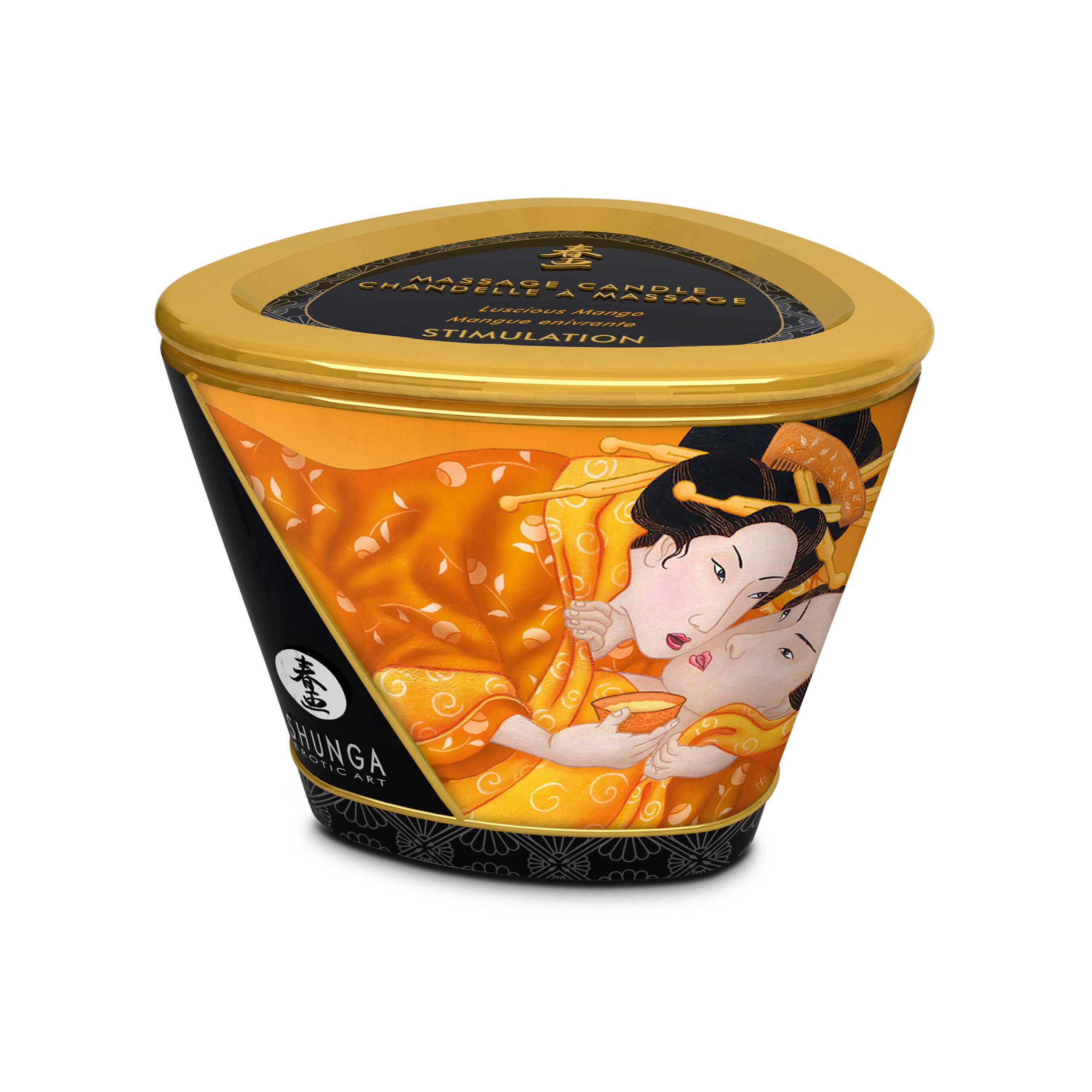 Bougie de massage lueur et caresses – Mangue