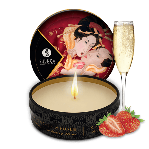 Mini bougie de massage - Vin pétillant à la fraise