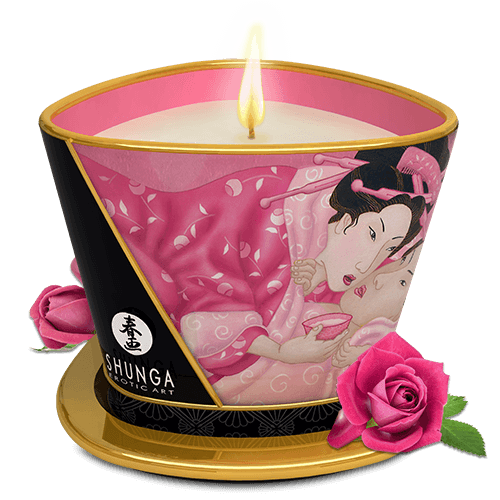 Bougie de massage lueur et caresses - Aphrodisia Rose