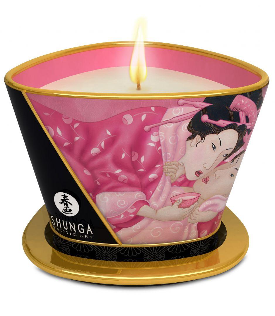 Bougie de massage lueur et caresses – Aphrodisia Rose
