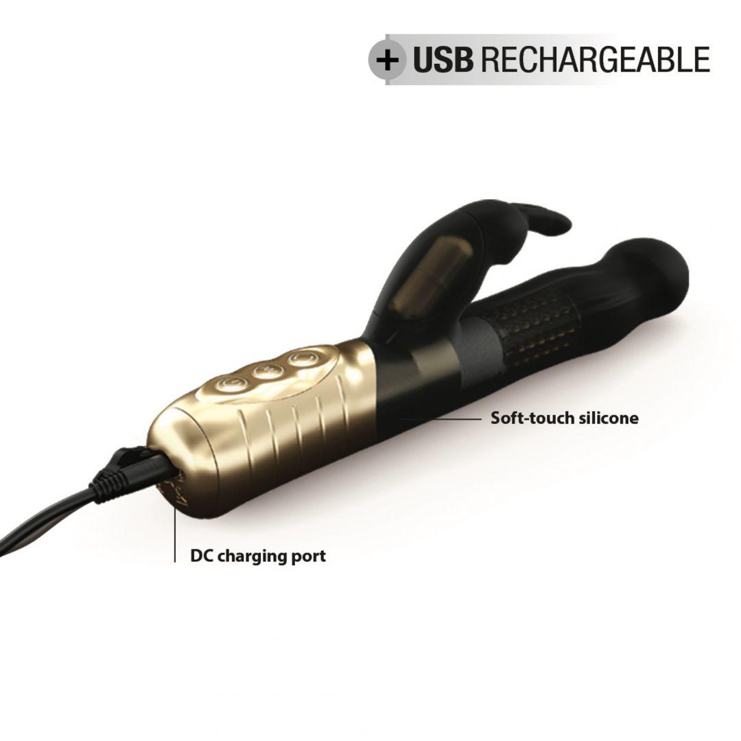 Vibromasseur Dorcel Baby Rabbit 21 cm 2.0 – Noir et Or