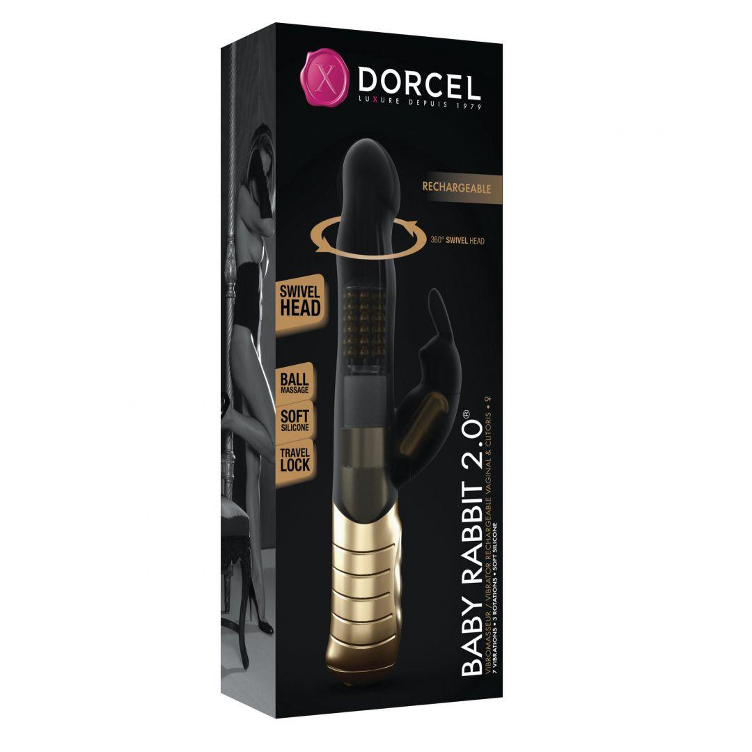 Vibromasseur Dorcel Baby Rabbit 21 cm 2.0 – Noir et Or