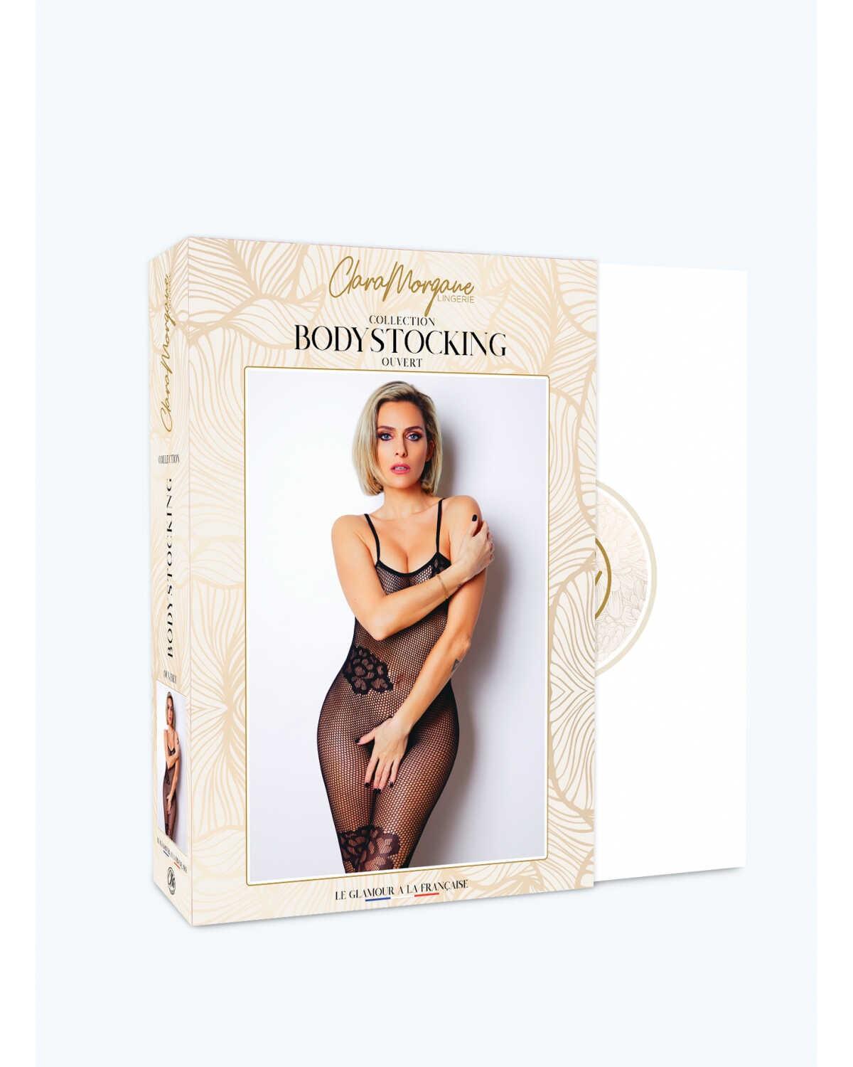 Le numéro 6 bodystocking Clara Morgane – Noir