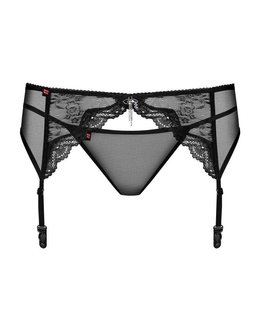 Charms Porte-jarretelles et String – Noir