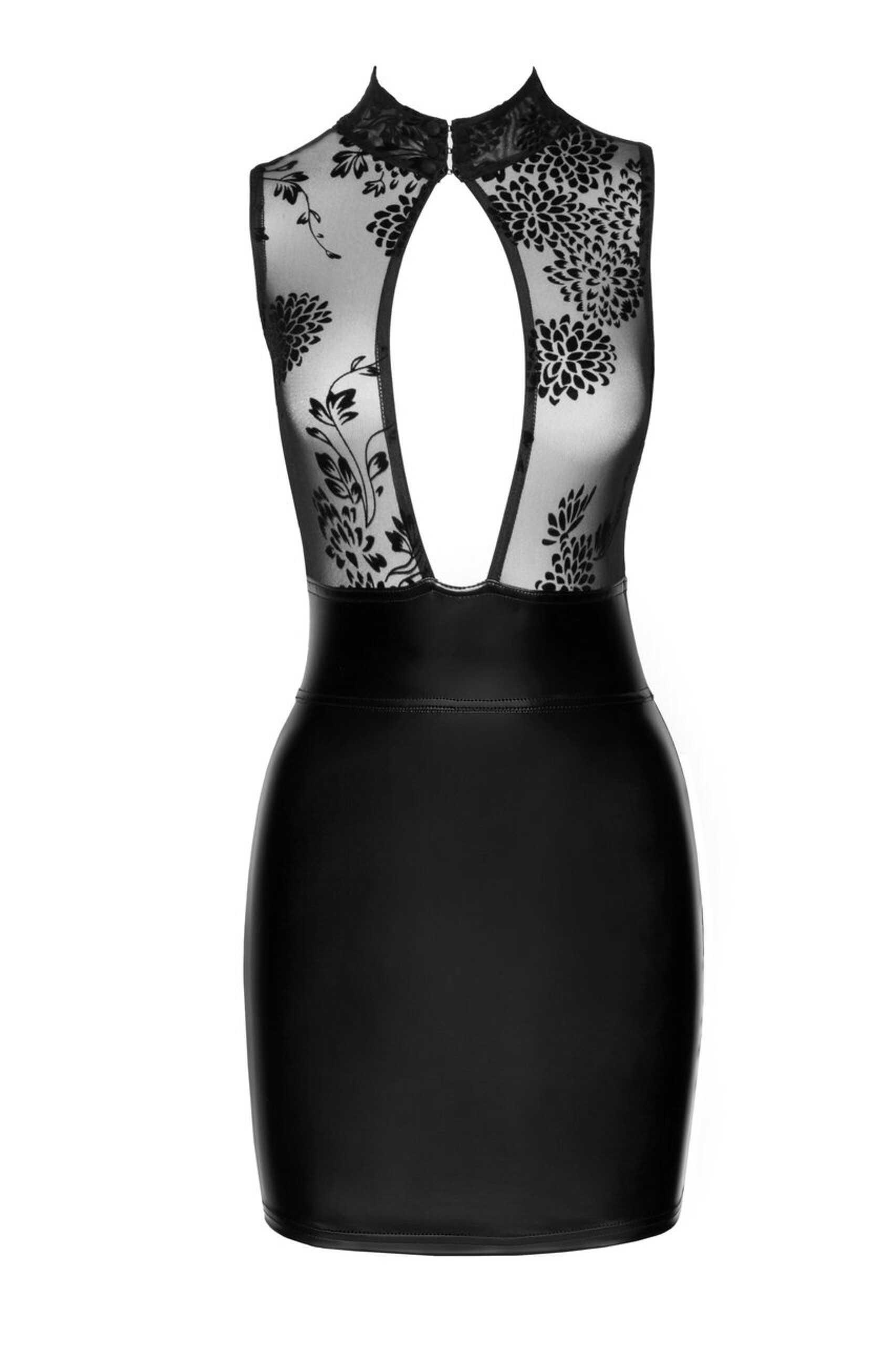F241 Short dress with powerwetlook skirt and tulle top