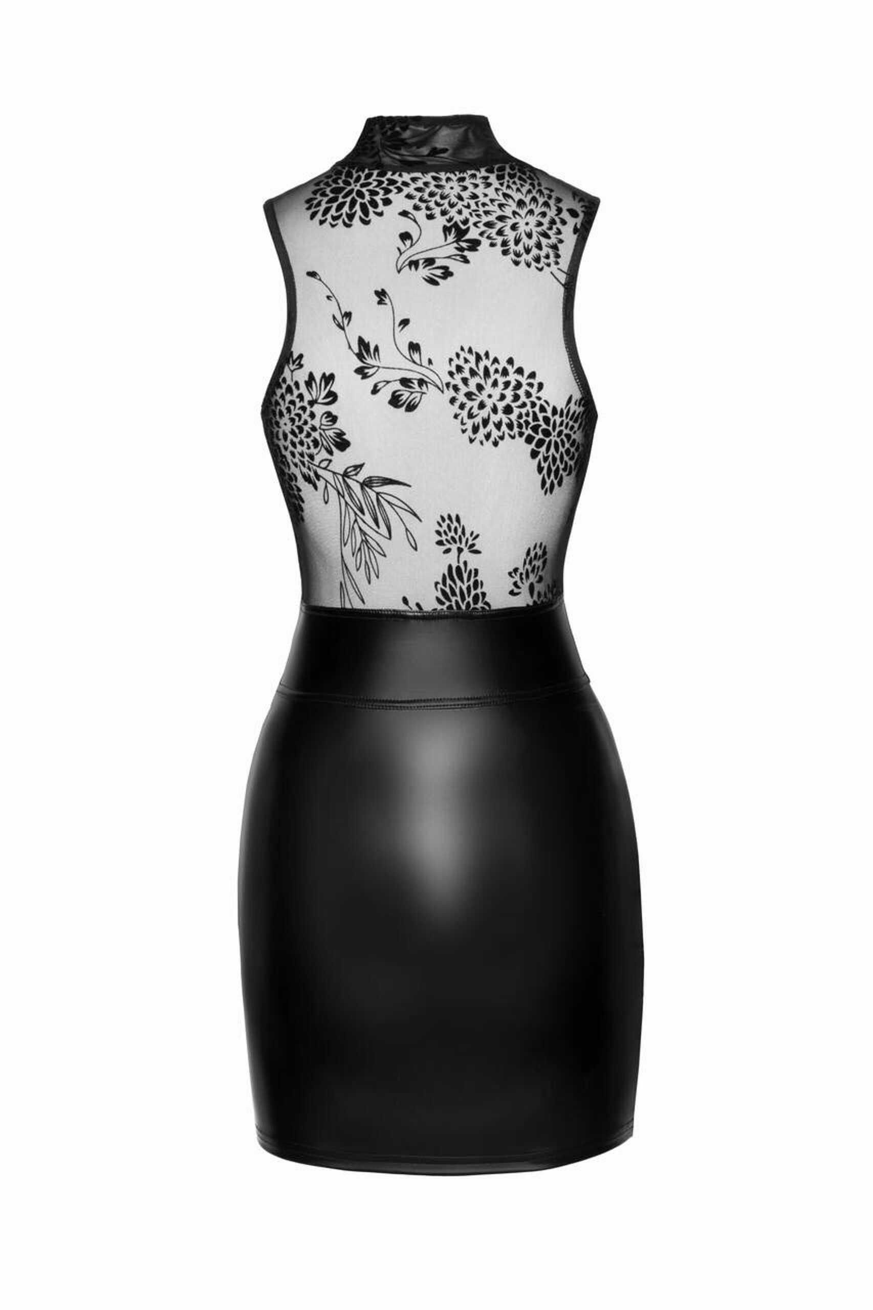 F241 Short dress with powerwetlook skirt and tulle top