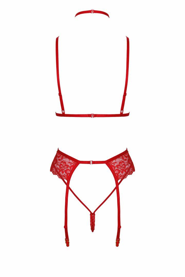 Bondage 243 ensemble lingerie 5 pièces – rouge