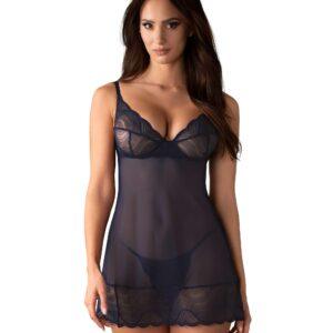 Nightly Blue nuisette et string – Bleu