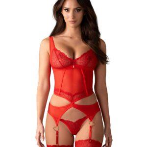 Cupide Desir corset et string - Rouge