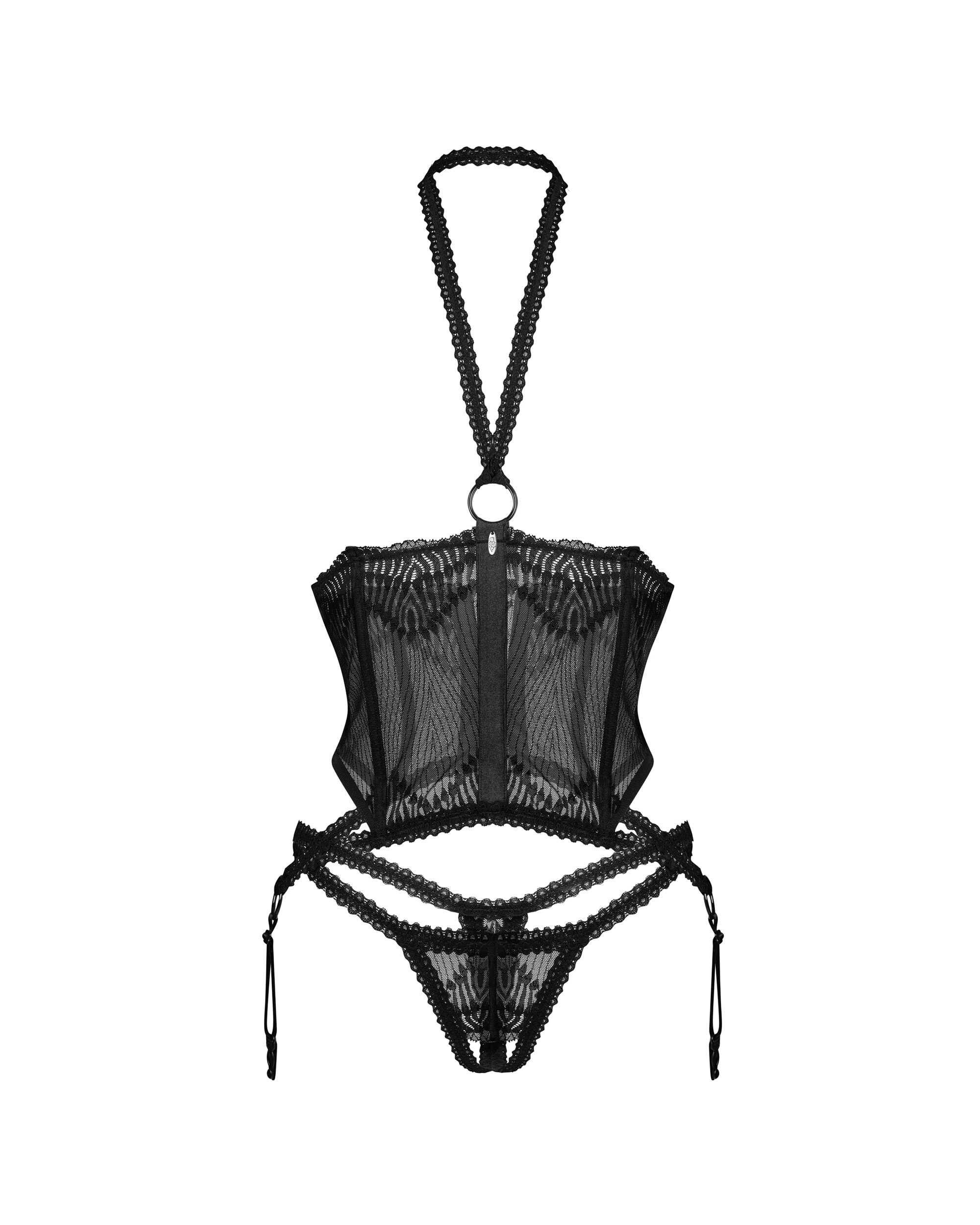 Alliane corset et string – Noirs