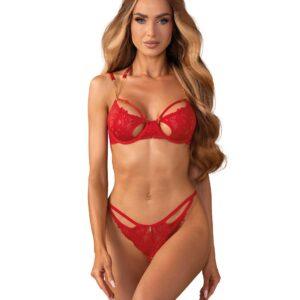 Matildea ensemble lingerie ouvert rouge