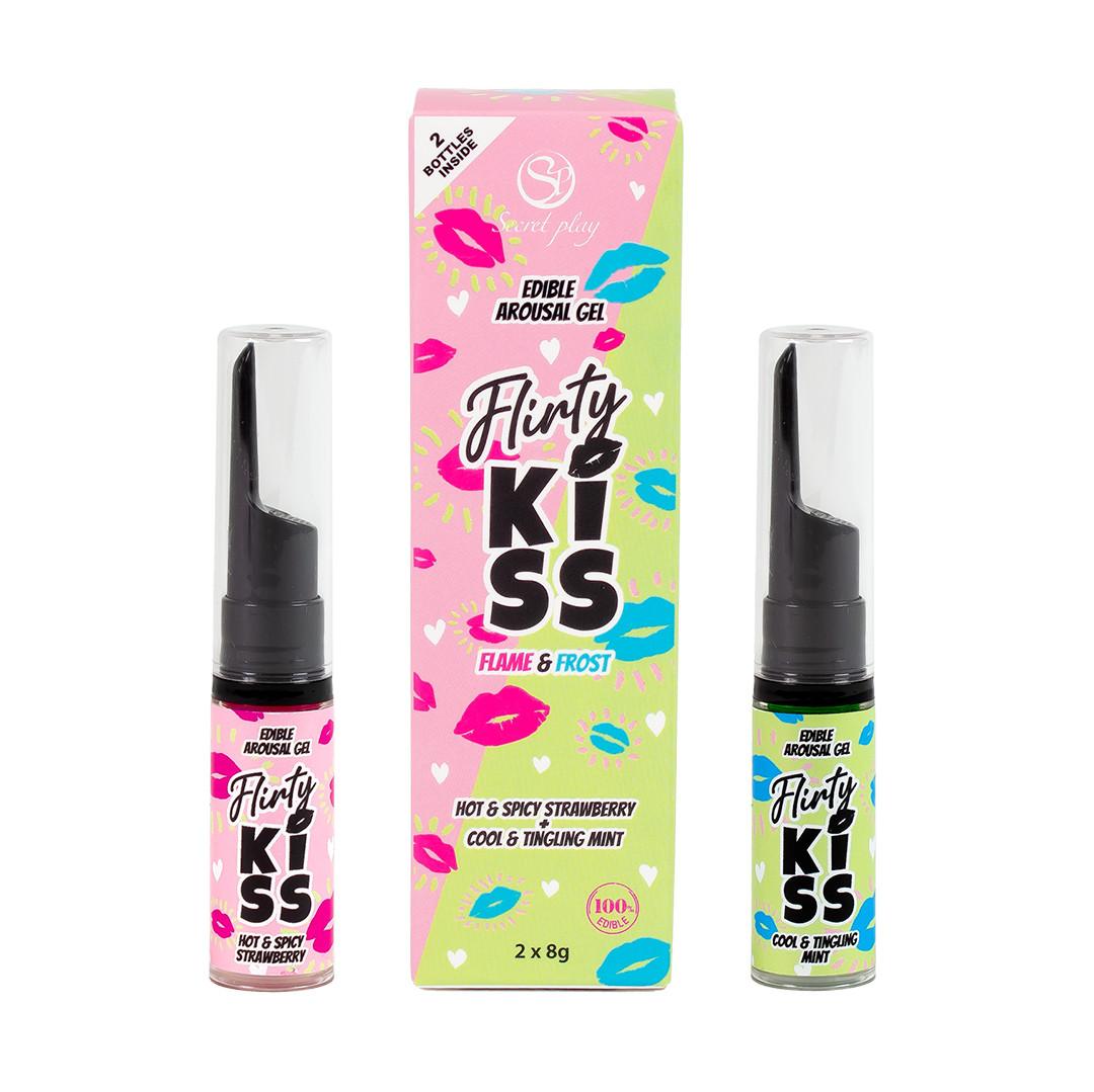 Flirty Kiss - Gels pour sex oral fraise et menthe