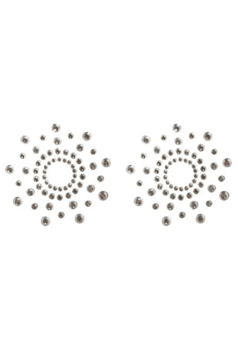 Paire de cache tétons adhésifs strass blanc