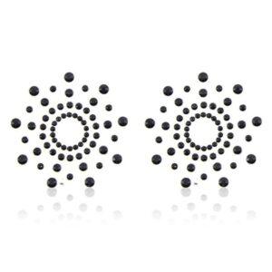 Paire de cache tétons adhésifs strass noir