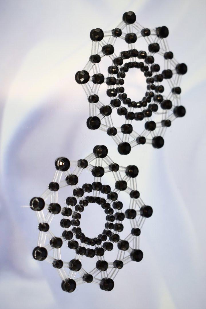 Paire de cache tétons adhésifs strass noir – Image 7