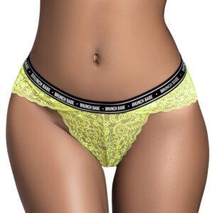 String en dentelle vert néon DIMANCHE