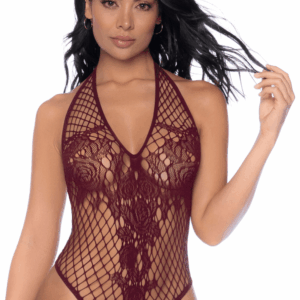 Body string en résille couleur cerise