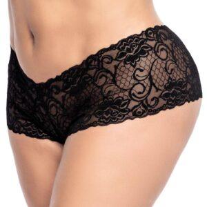 Shorty grande taille noire en dentelle