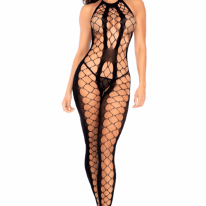 Bodystocking en résille noire échancrée - Mapalé
