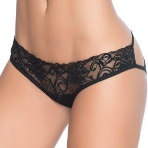 Culotte noire ouverte sexy style cage