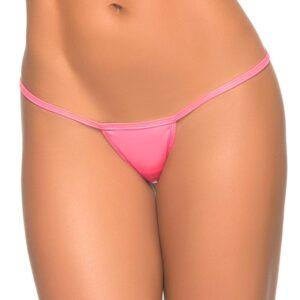 String ficelle en Y wetlook rose