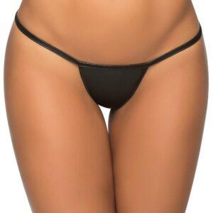 String ficelle en Y wetlook noir