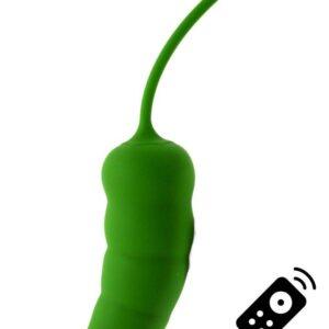 PIMENTO, Un Œuf vibrant avec télécommande, couleur et forme Piment en silicone médical