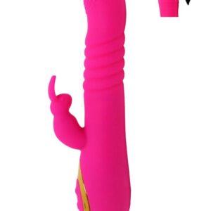 TWIST 2 Rose, Vibromasseur Rabbit va-et-vient USB en silicone médical, doté de 18 modes de stimulation