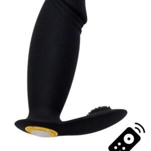 ACHILLE, Mini vibromasseur noir USB, forme pénis avec stimulation clitoridienne, avec télécommande