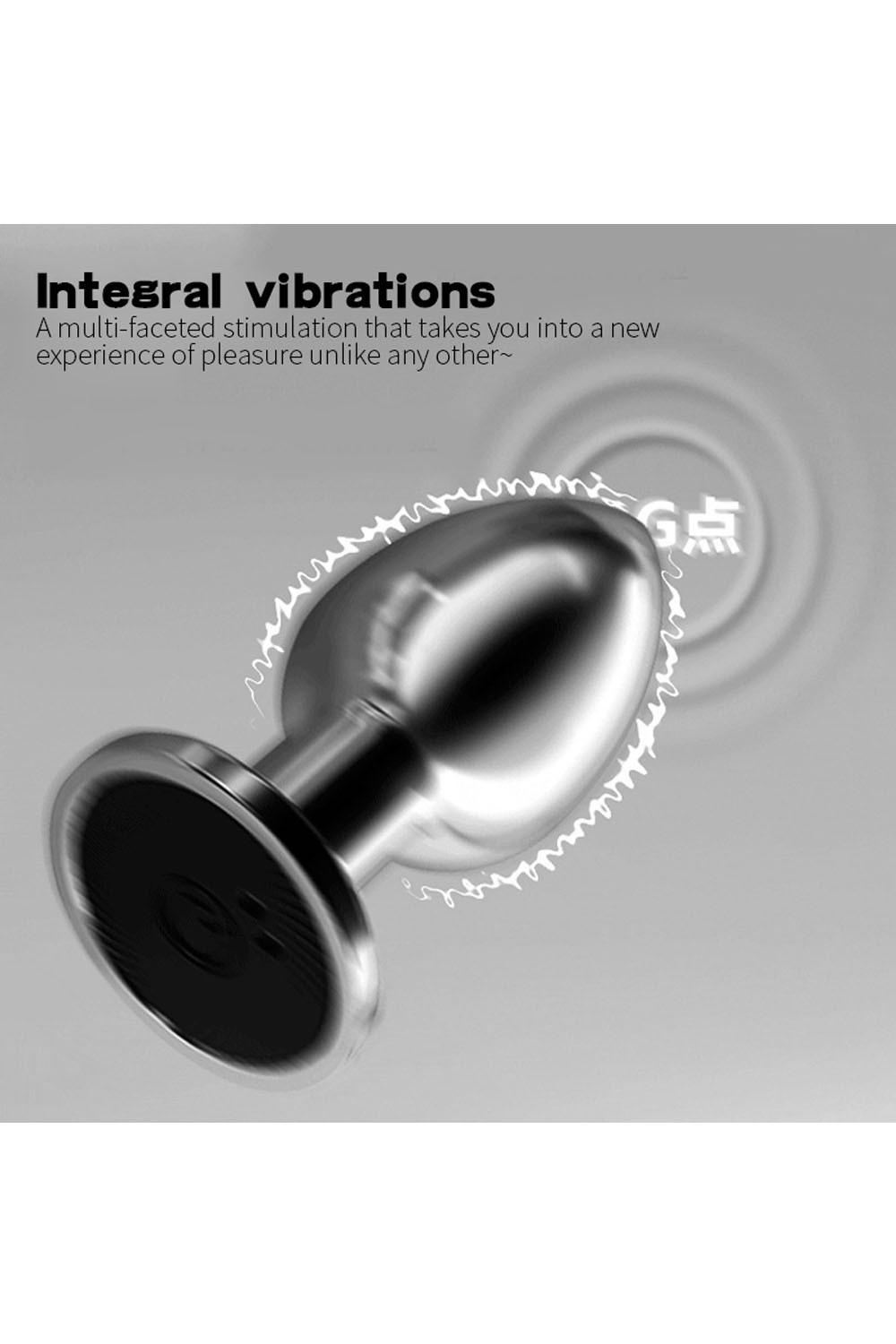 Plug vibrant acier inoxydable anal taille M avec télécommande, USB BOOTY – Image 9