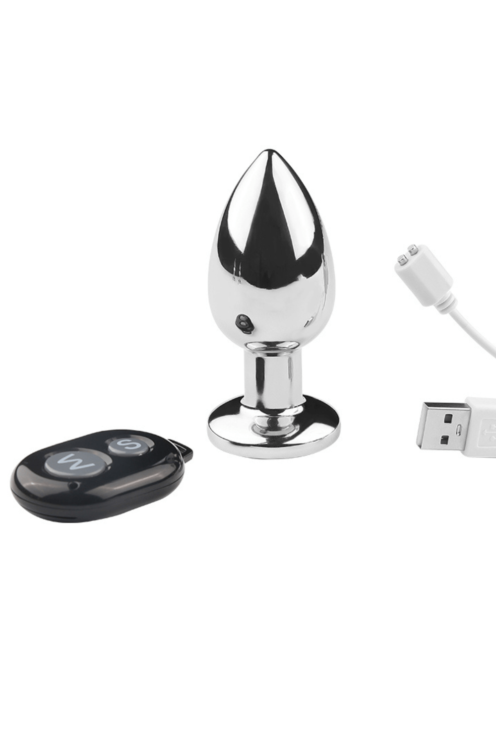 Plug vibrant acier inoxydable anal taille S avec télécommande, USB BOOTY – Image 5