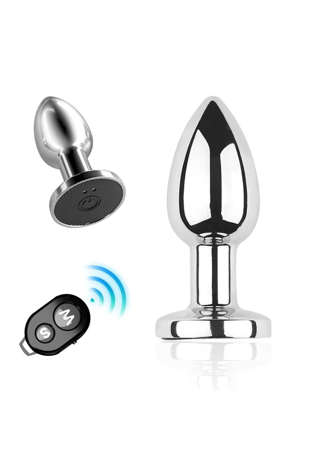 Plug vibrant acier inoxydable anal taille S avec télécommande, USB BOOTY – Image 6