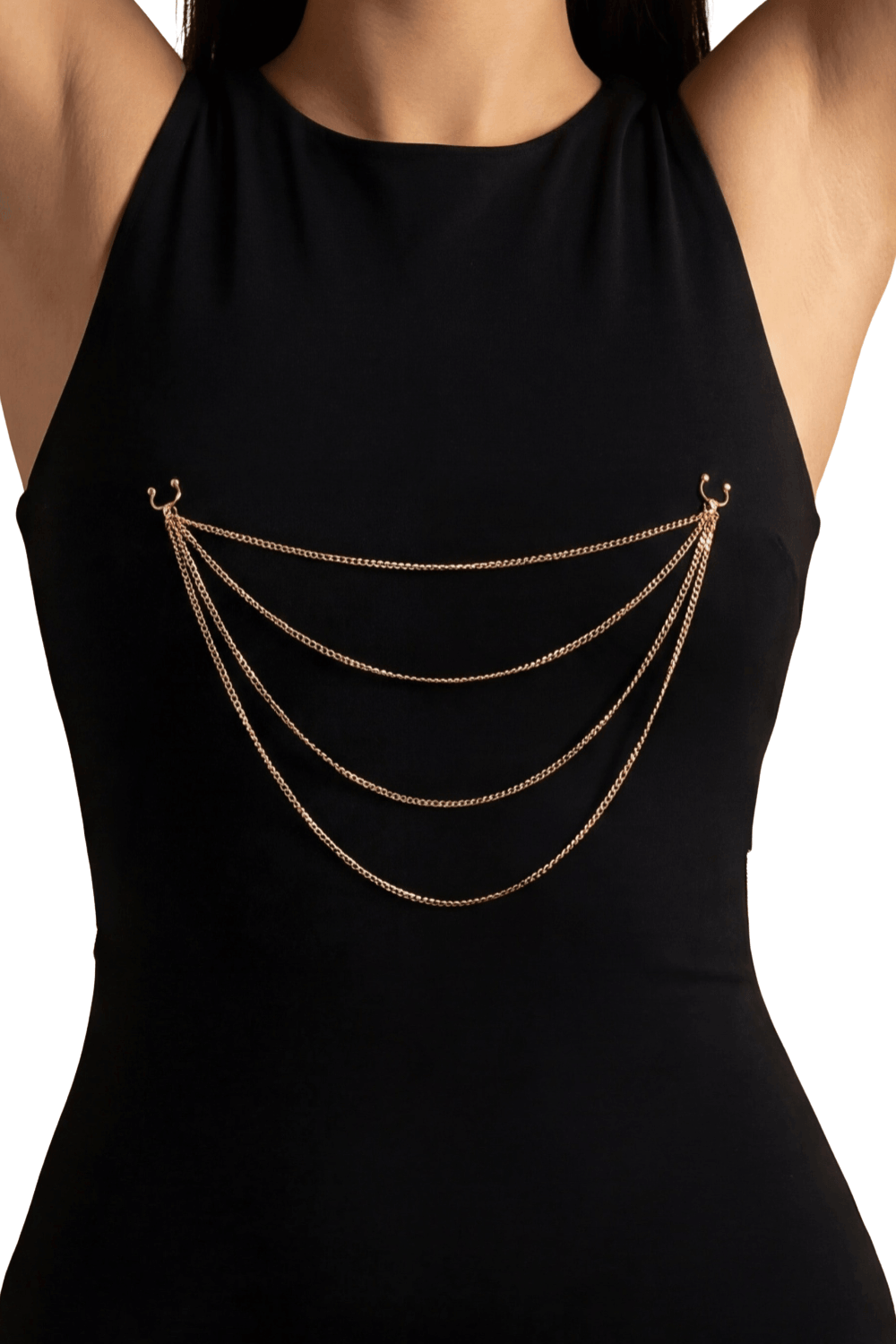 bijou pinces tétons avec 4 chainettes doré rose – Image 2