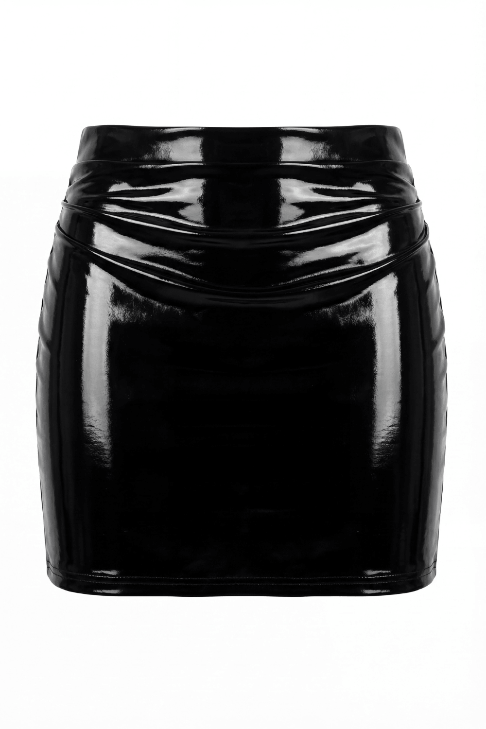 Jupe noire en simili cuir avec zip Lara – Image 3