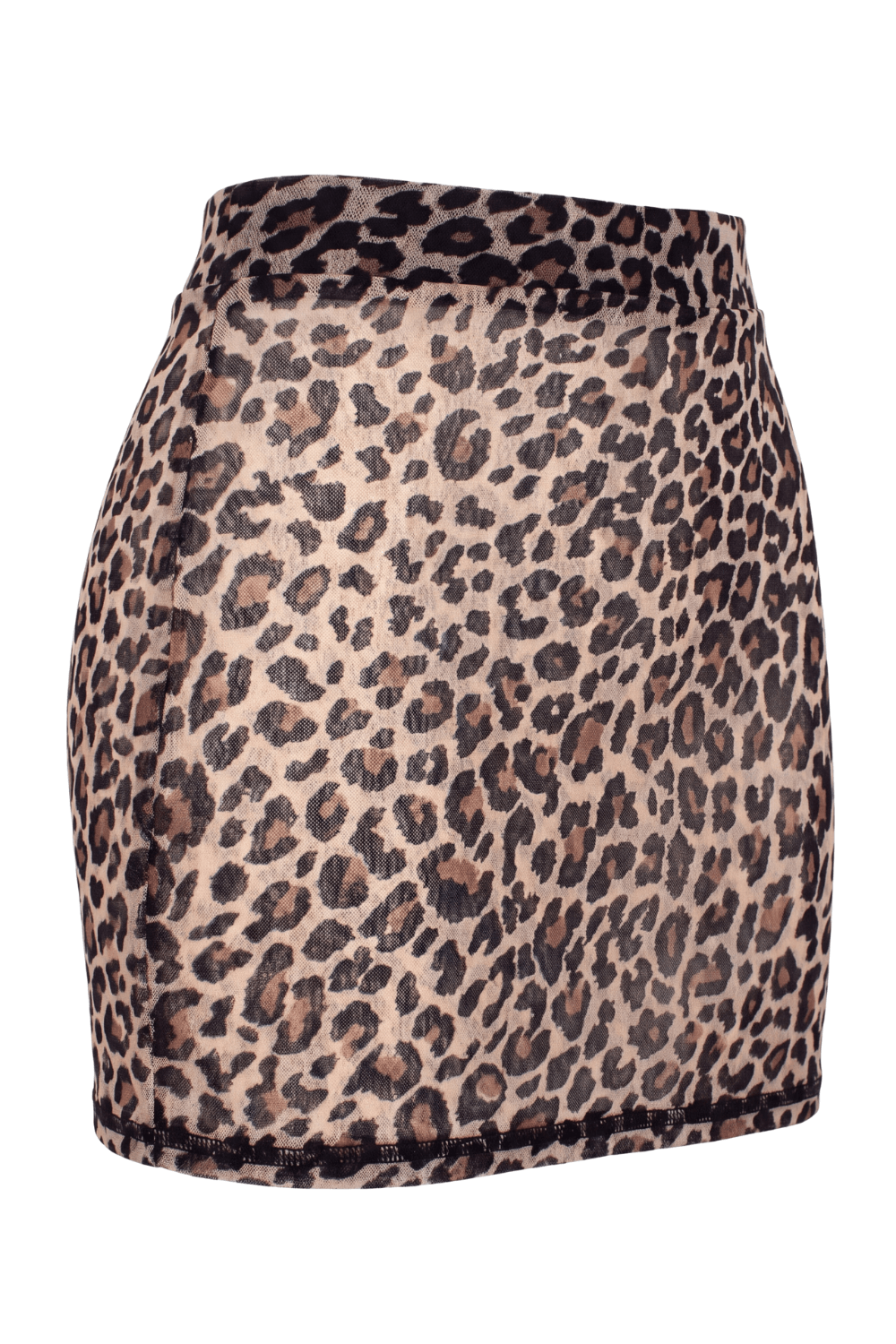 Jupe en résille transparente imprimé léopard Clara – Image 3