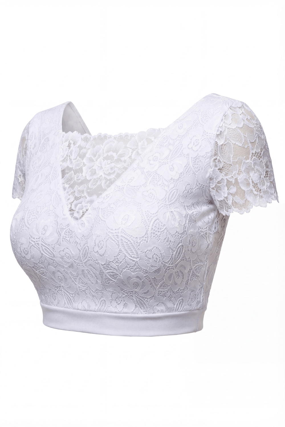 Top sexy court blanc bi matière réversible – Image 3