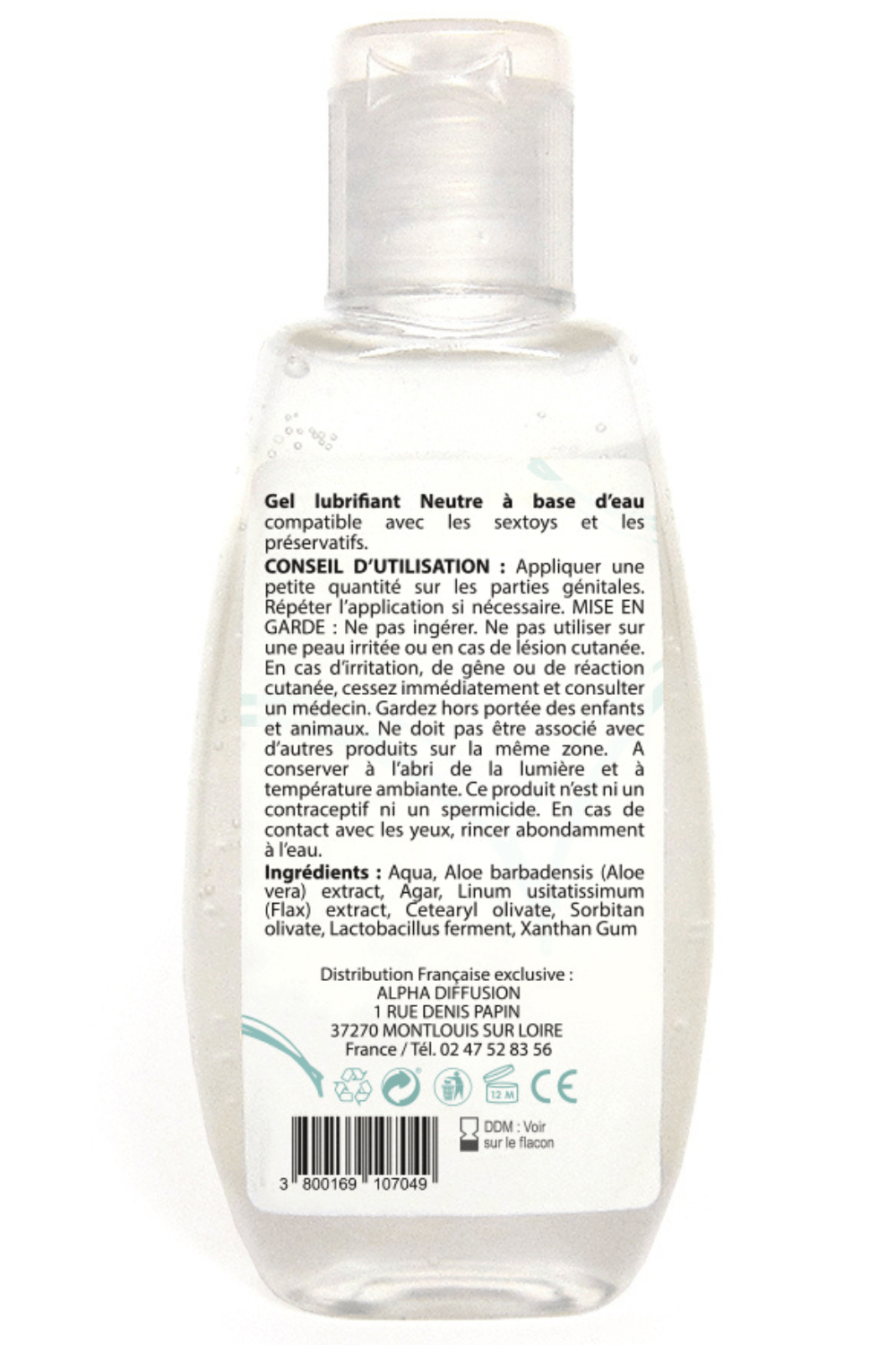 Lubrifiant à base d'eau 100% naturel Neutre 90 ml – Image 3