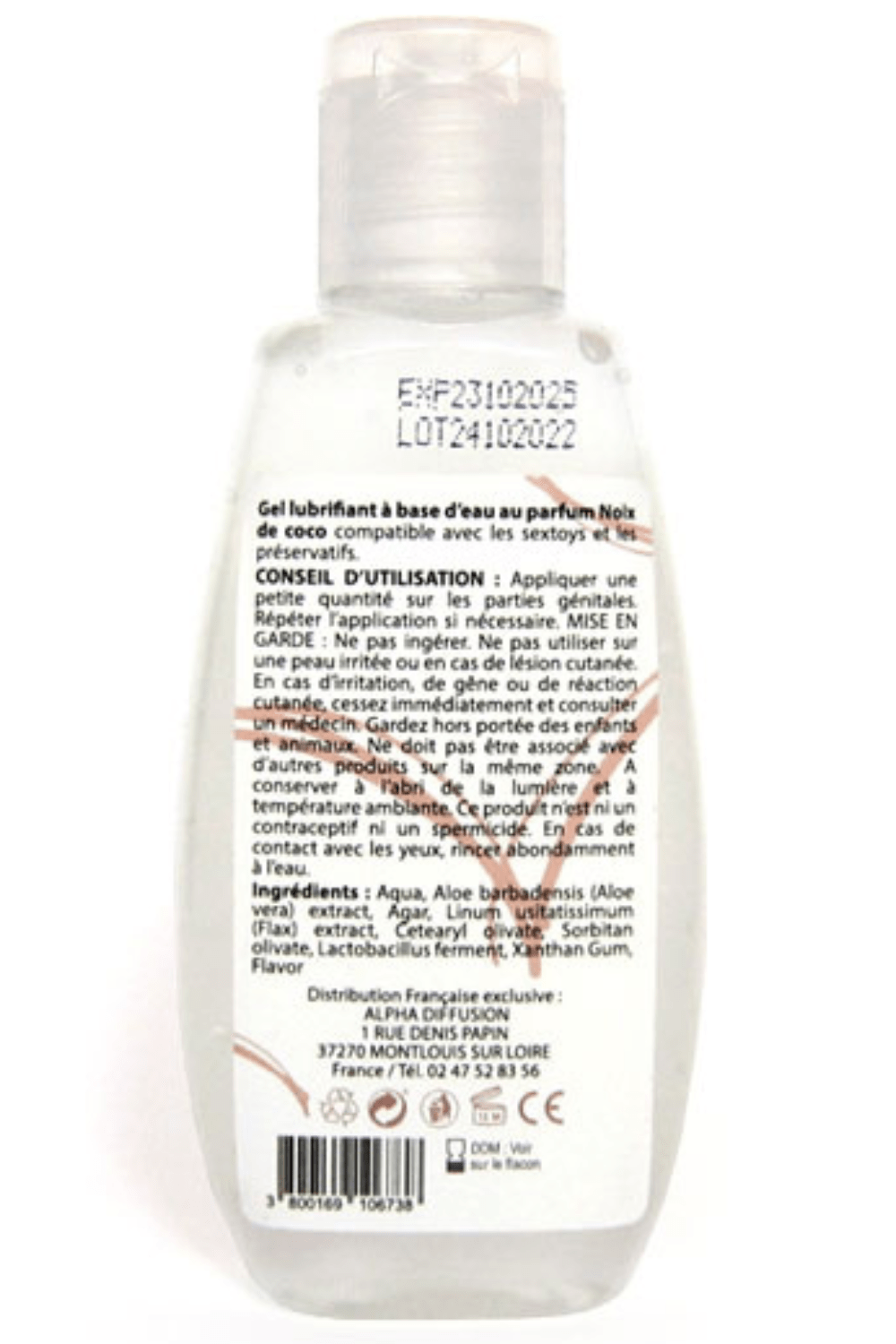 Lubrifiant à base d'eau 100% naturel Noix de Coco 90 ml – Image 3