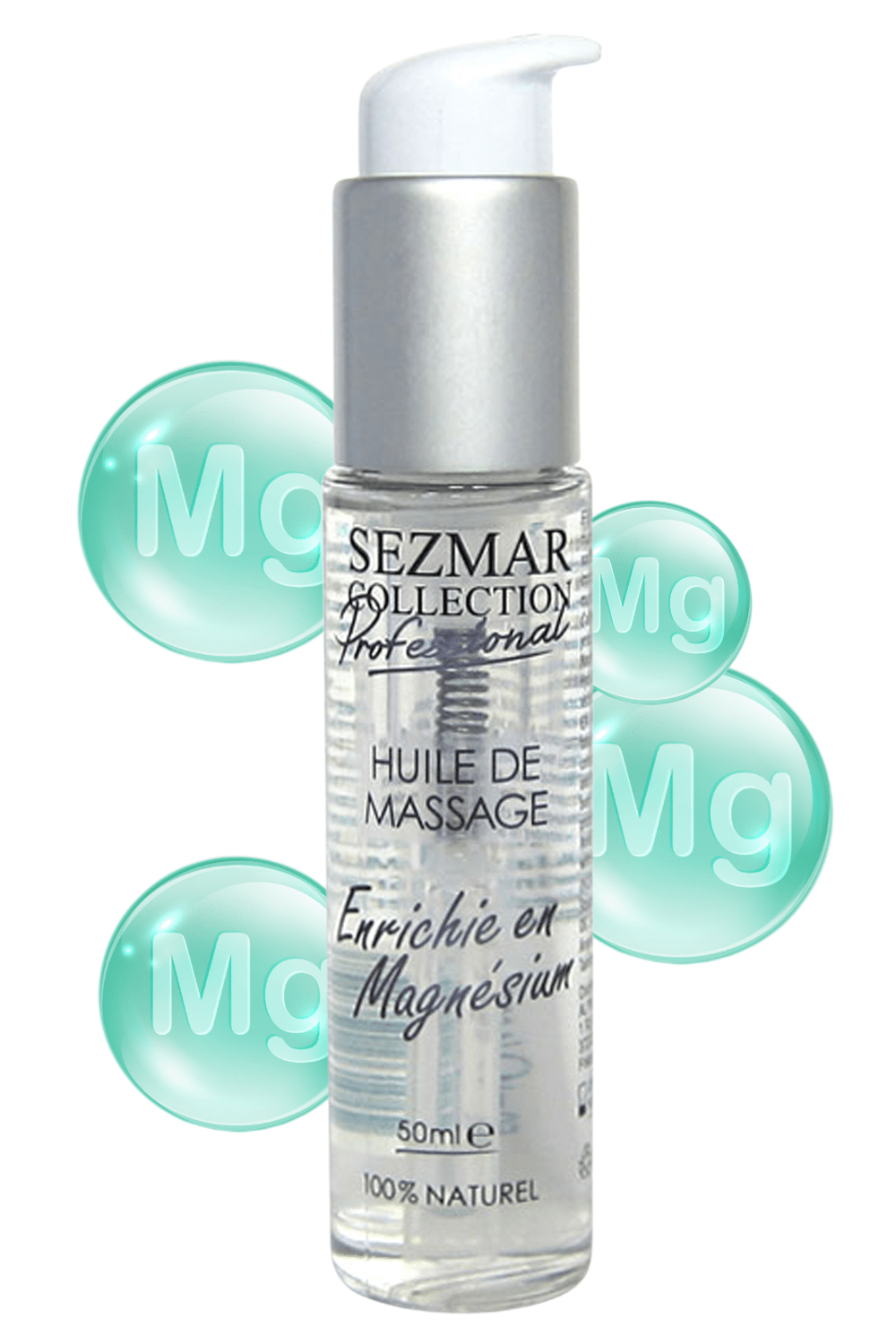 Huile de massage professionnelle Enrichie en Magnésium 100% naturelle 50 ml – Image 2
