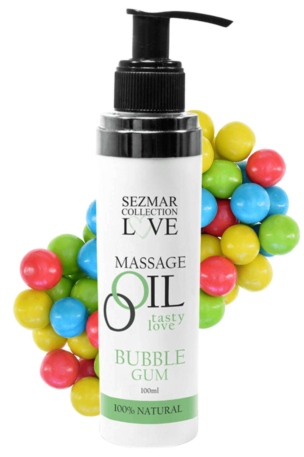 Huile de massage comestible bubble gum 100ml 100% naturelle – Image 2