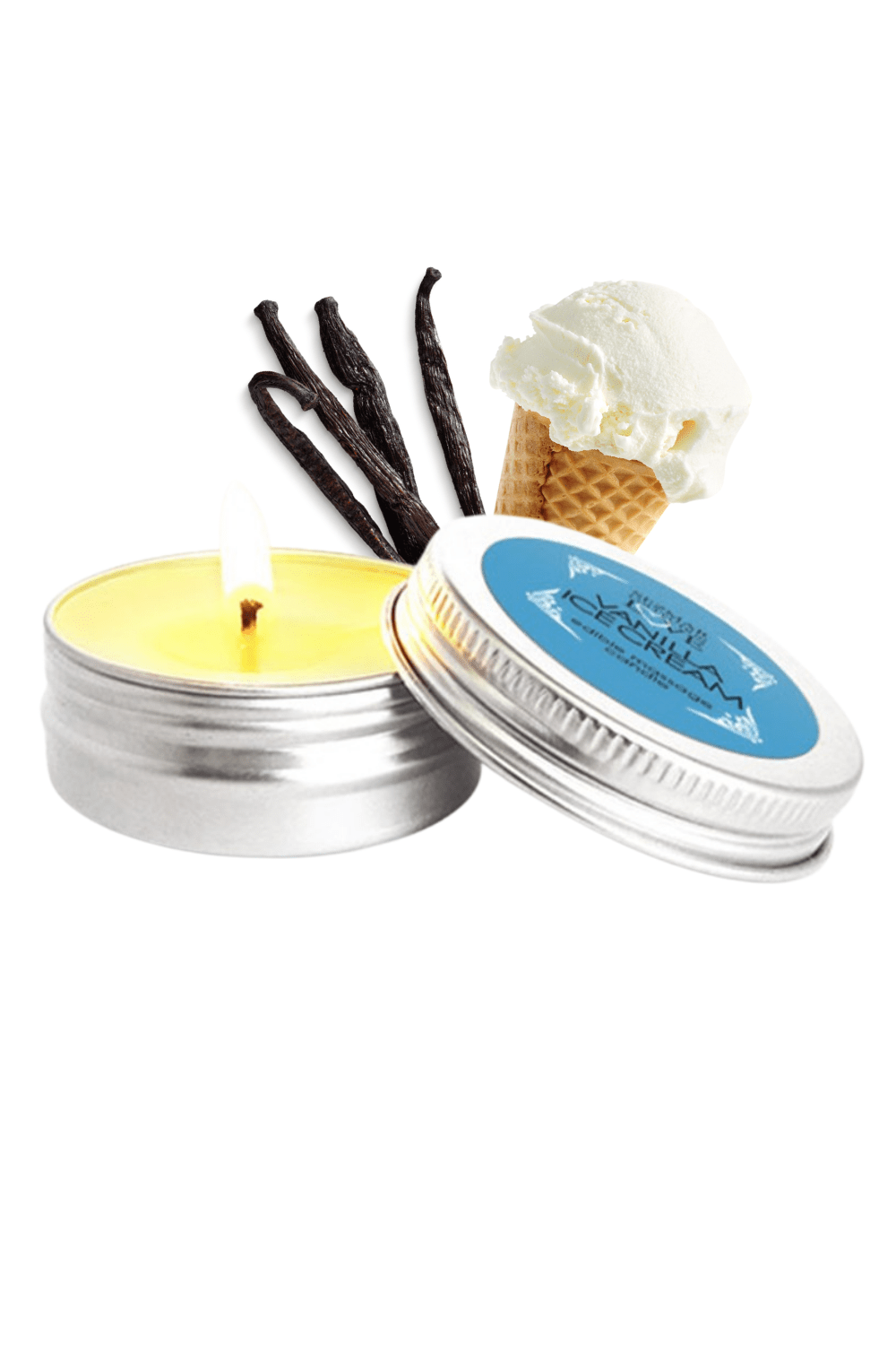 Mini Bougie de massage glace vanille 30ml 100% naturelle – Image 2