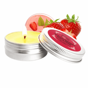 Mini Bougie de massage mousse de fraise 30ml 100% naturelle