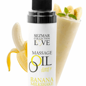 Huile de massage comestible milkshake banane 100ml 100% naturelle