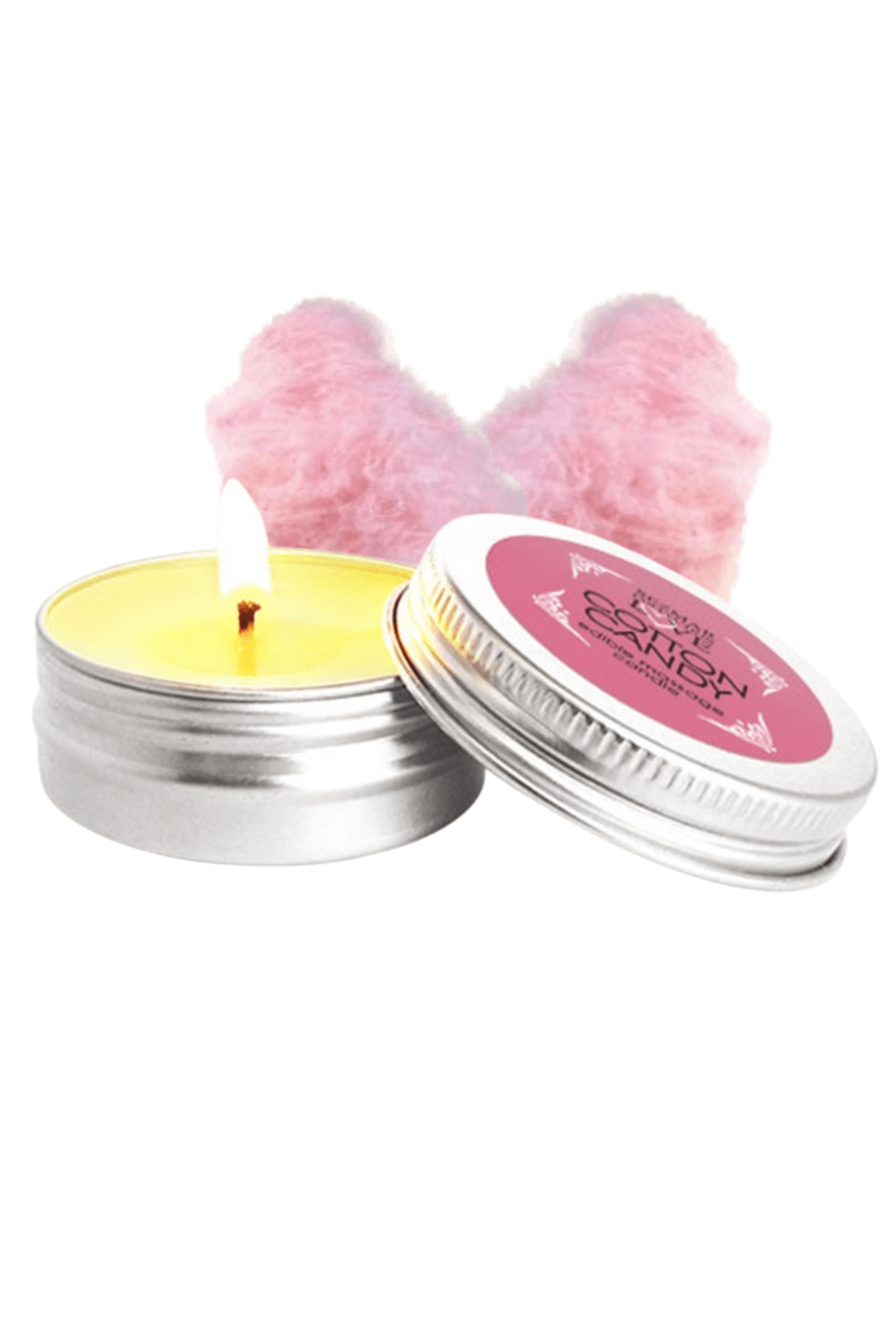 Mini Bougie de massage barbe à papa 30 ml 100% naturelle – Image 2