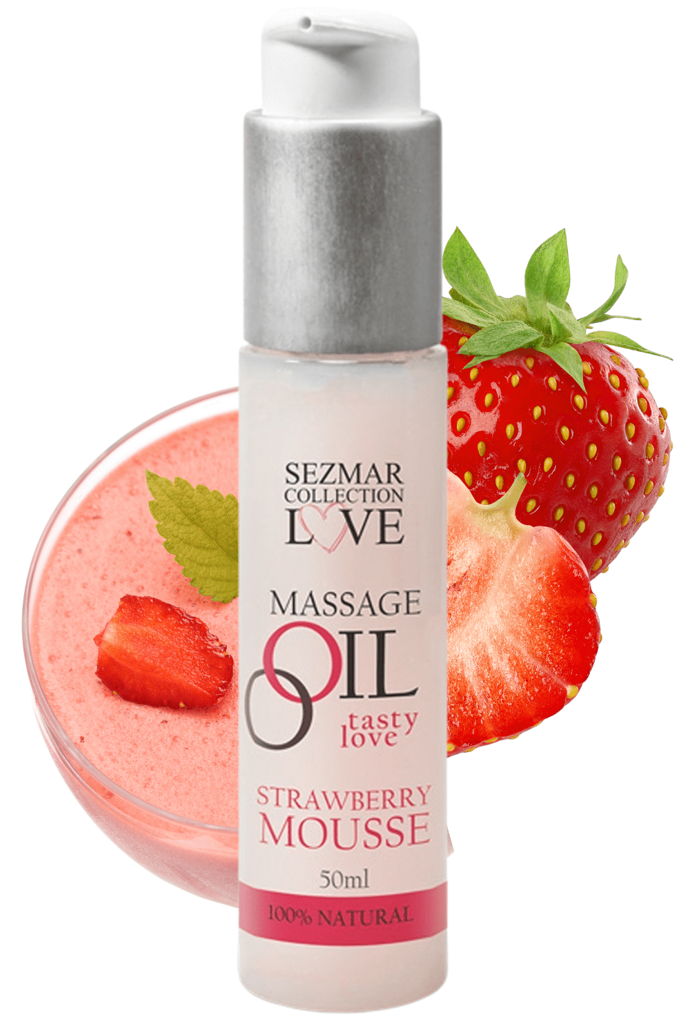 Huile de massage comestible mousse de fraise 50ml – Image 3