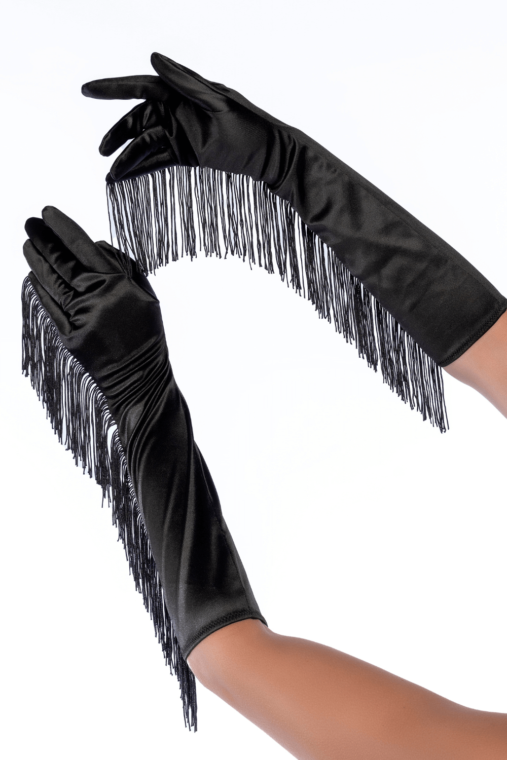 Une paire de gants noirs avec franges - Mapalé – Image 3