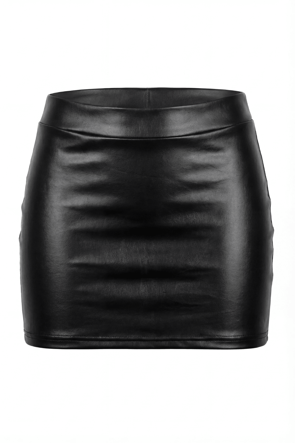Jupe noire en simili cuir mat Sifia – Image 5