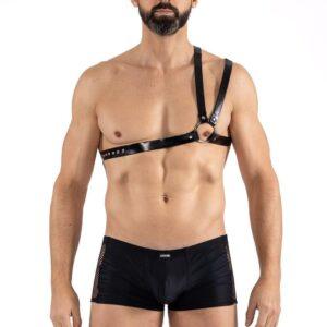 Harnais homme simili cuir double lanières sur épaule